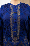 Limelight Blue Embroidered Raw Silk Suit