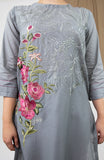 Limelight Grey Embroidered Lawn Suit
