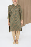 Limelight Green Embroidered Jacquard Shirt