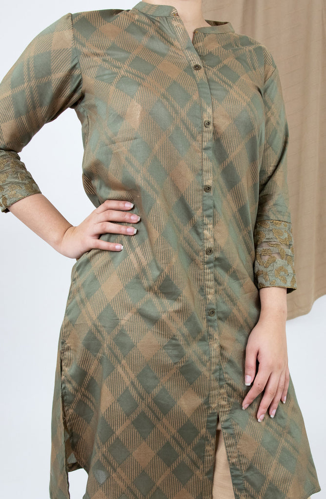 Limelight Green Embroidered Jacquard Shirt