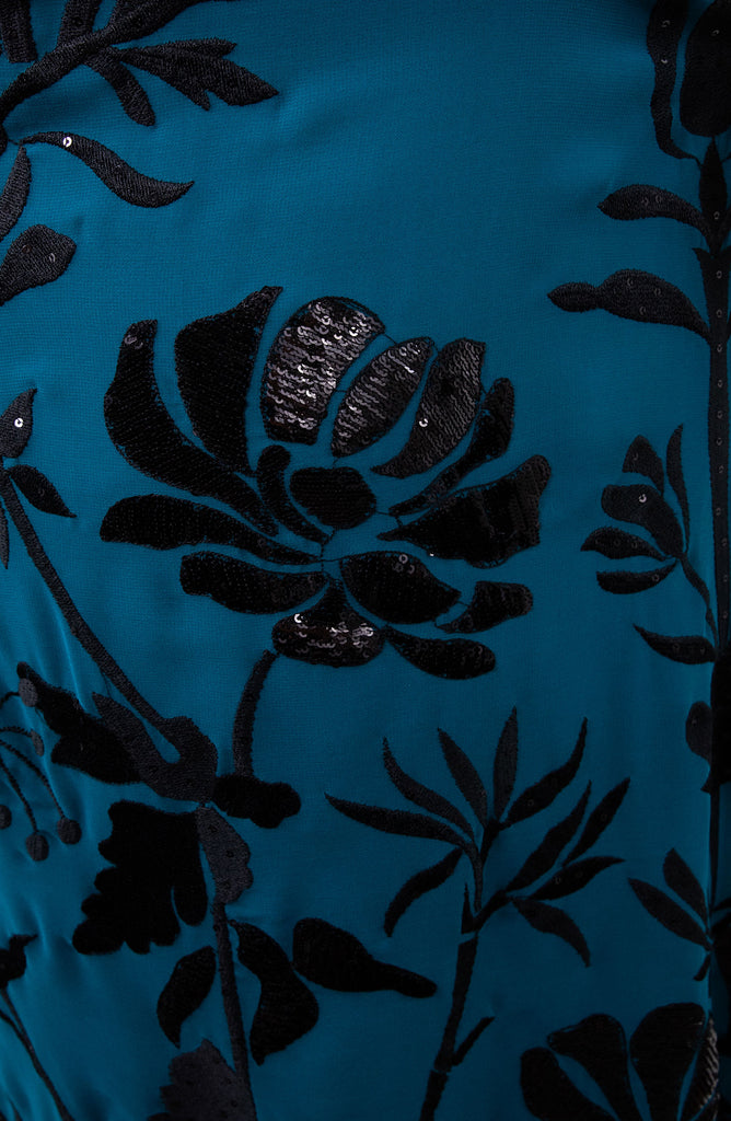 Limelight Blue Embroidered Chiffon Shirt