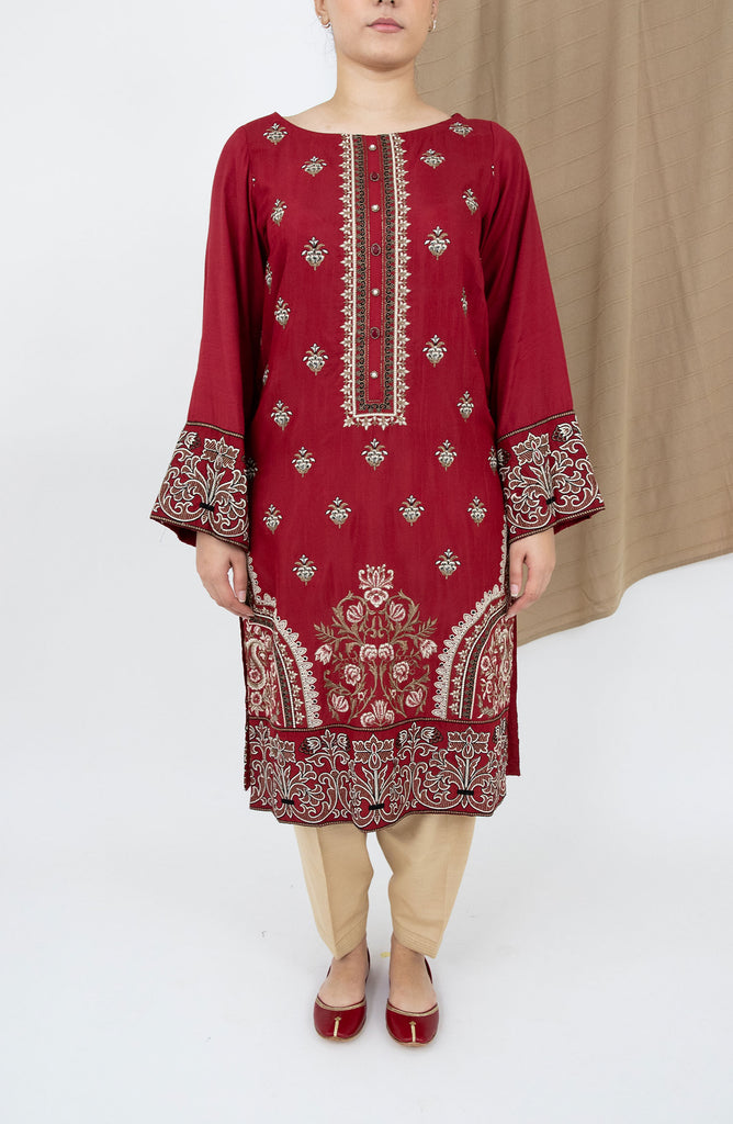 Limelight Embroidered Raw Silk Shirt