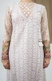 Limelight White Embroidered Lawn Shirt