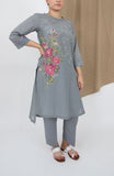 Limelight Grey Embroidered Lawn Suit