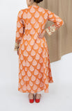 Limelight Orange Embroidered Jacquard Dress
